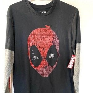 NWT Marvel Deadpool Graphic Long Sleeve T-Shirt S